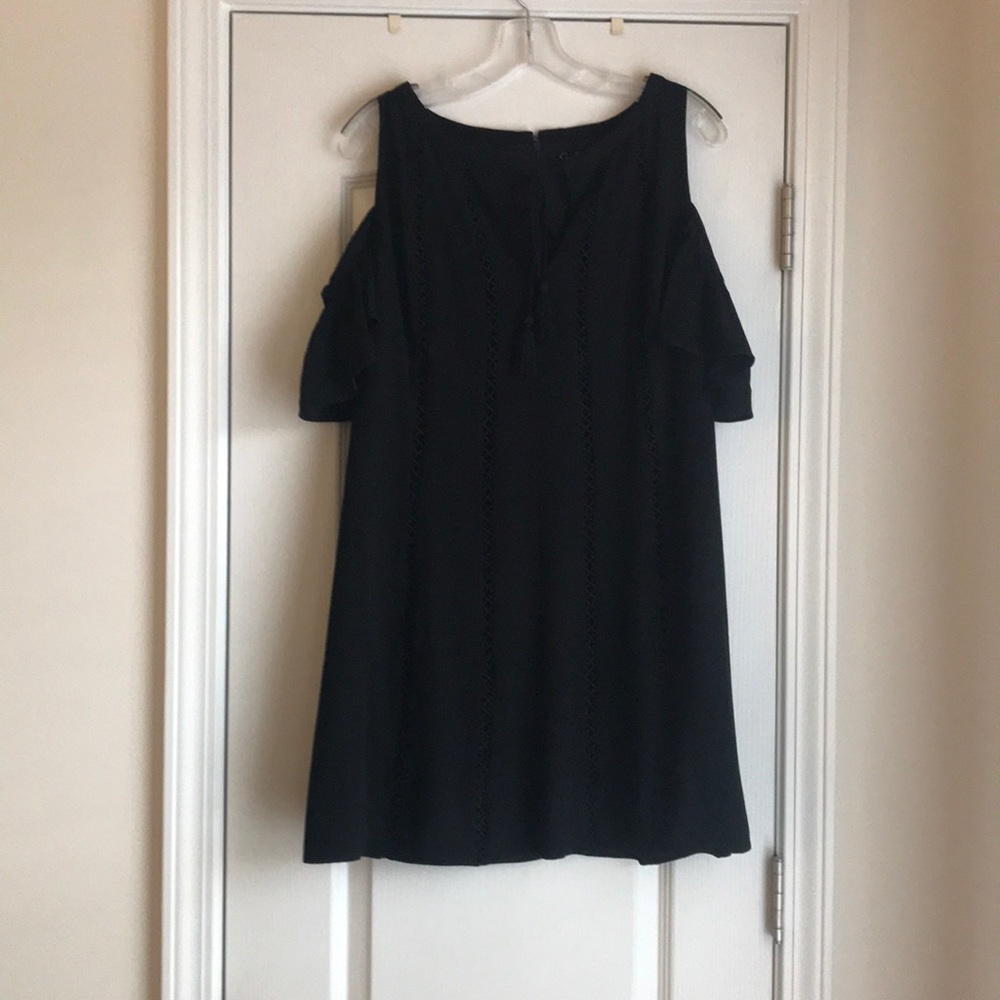 Cold shoulder black dress